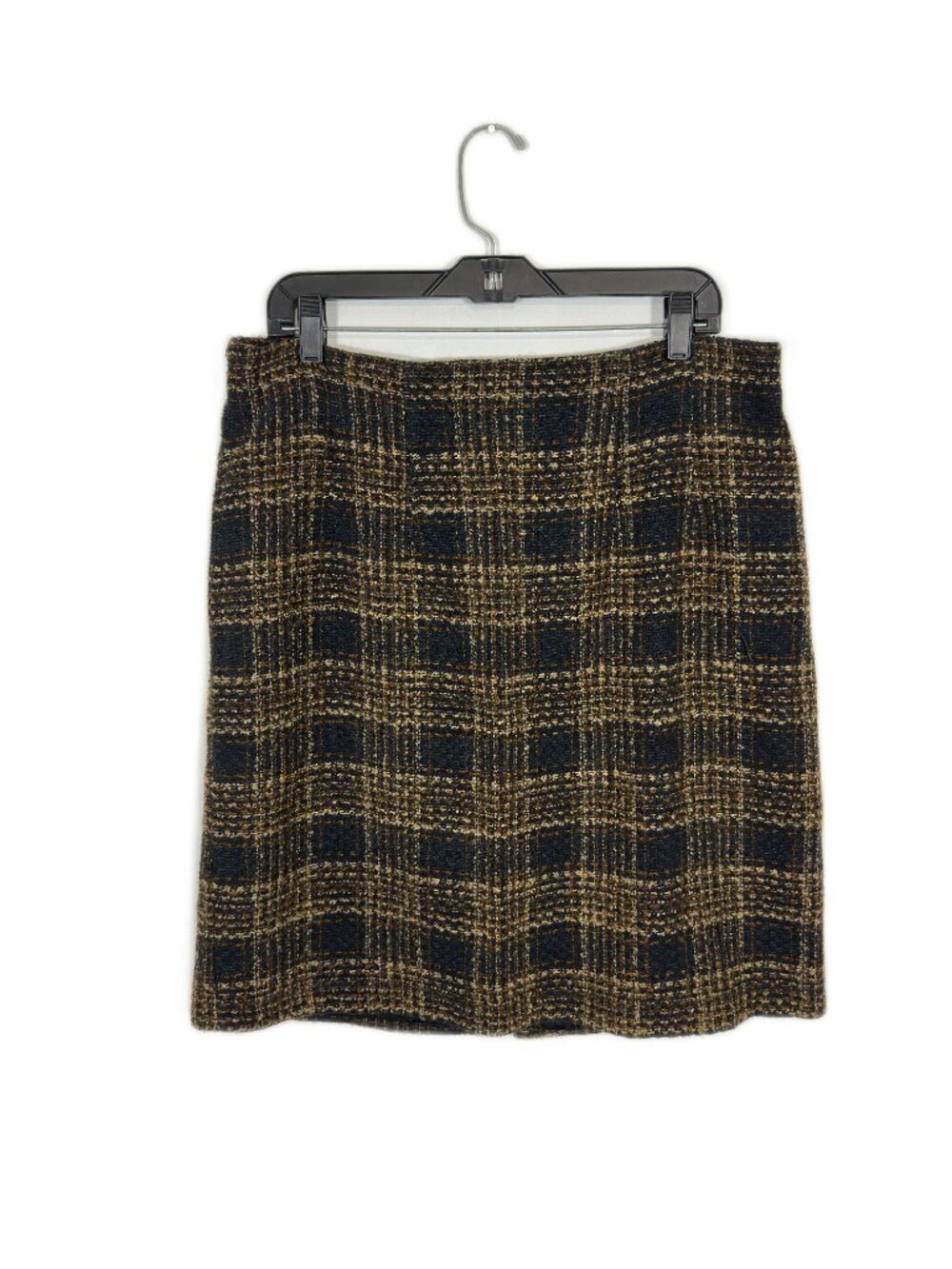 The Avenue Women's Plaid Tweed Skirt Plus Size 18 Black Tan Academia Preppy Fall